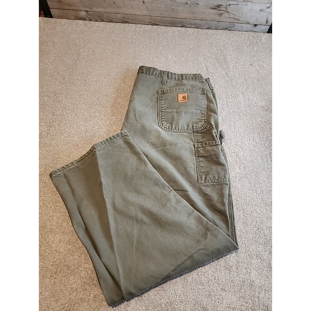 Mens Carhartt Original Dungaree Fit Pants B11 MOS Green Size 44W x 32L